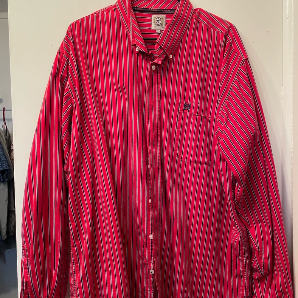 Red with blue stripes